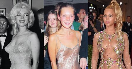 Nie tylko Bianca Censori świeciła golizną na gali. One też eksponowały ciało na czerwonym dywanie: Marilyn Monroe, Kate Moss, Beyonce