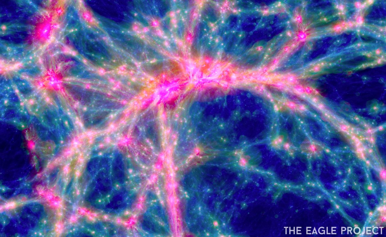 Visualization of cosmic web threads.