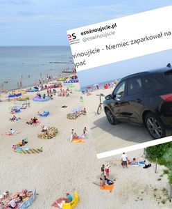 Straż miejska w szoku. Niemiec zaparkował na plaży i poszedł się kąpać