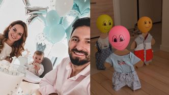Rafał Maślak chwali się przyjęciem urodzinowym syna. Na imprezie bawiły się tekturowe figurki z balonami zamiast głów... (WIDEO)