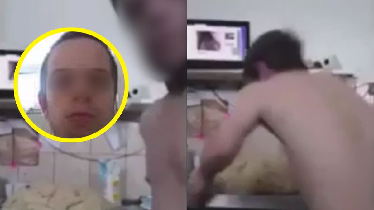 Pracownik pizzerii "ugniatał" ciasto w niecodzienny sposób