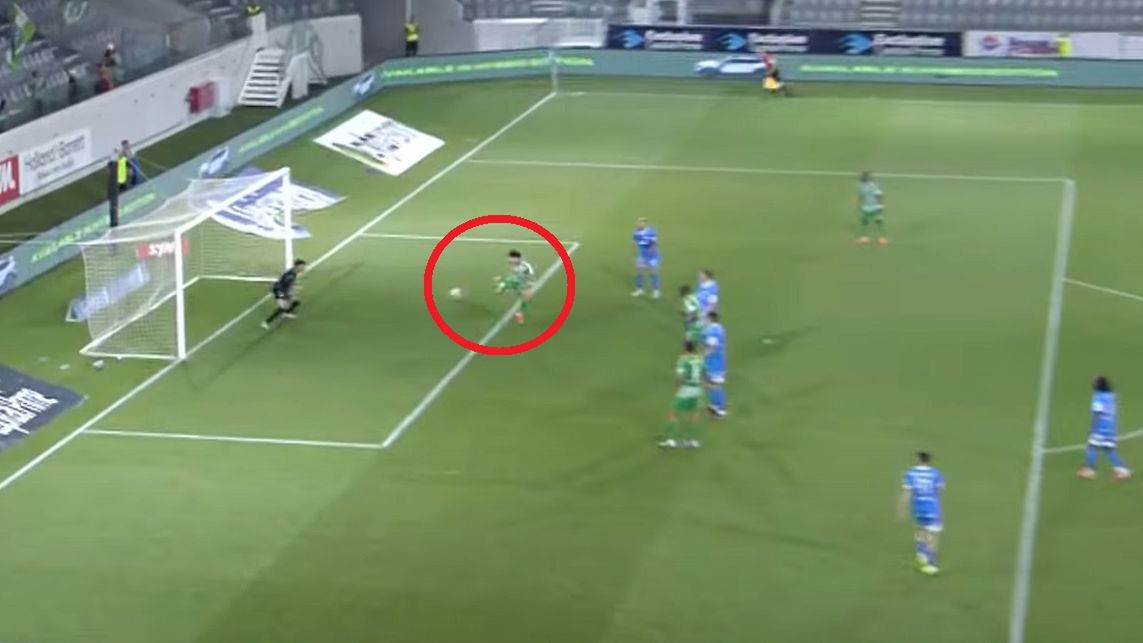YouTube / Cytavision Sports / Na zdjęciu: Karol Struski przypomniał o sobie w lidze cypryjskiej