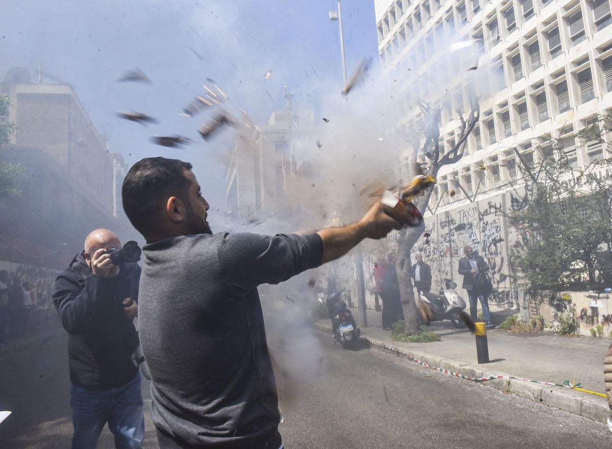 Protest w Bejrucie spowodowany ciężką sytuacją w kraju, 24.03.2023 r.