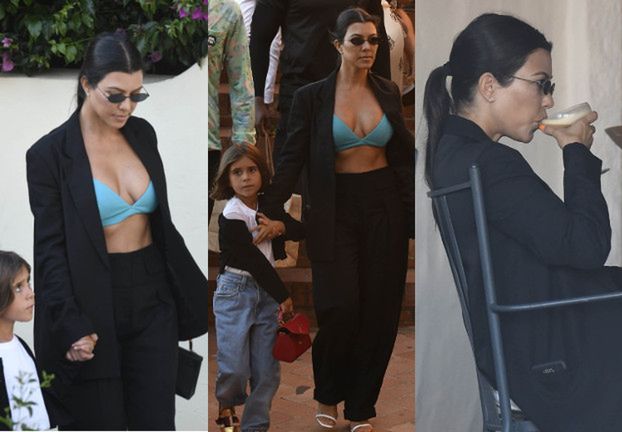 Wystrojona Kourtney Kardashian oddaje się shoppingowi na Sardynii w towarzystwie 7-letniej córki (ZDJĘCIA)