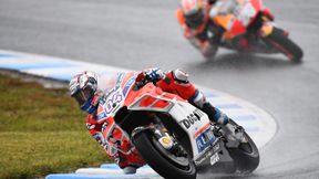 MotoGP: taniec w deszczu Dovizioso i Marqueza, upadek Rossiego