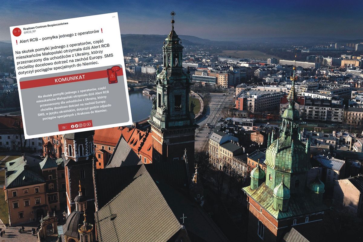 RCB wyjaśnia, skąd pomyłka w alertach rozesłanych w sobotę w Małopolskiem