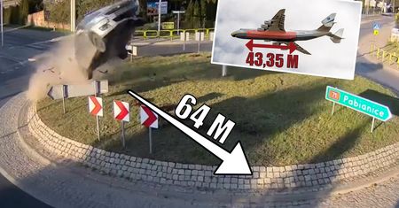 Kierowca suzuki przeleciał aż 64 metry. To więcej niż przestrzeń ładunkowa wielkiego antonova