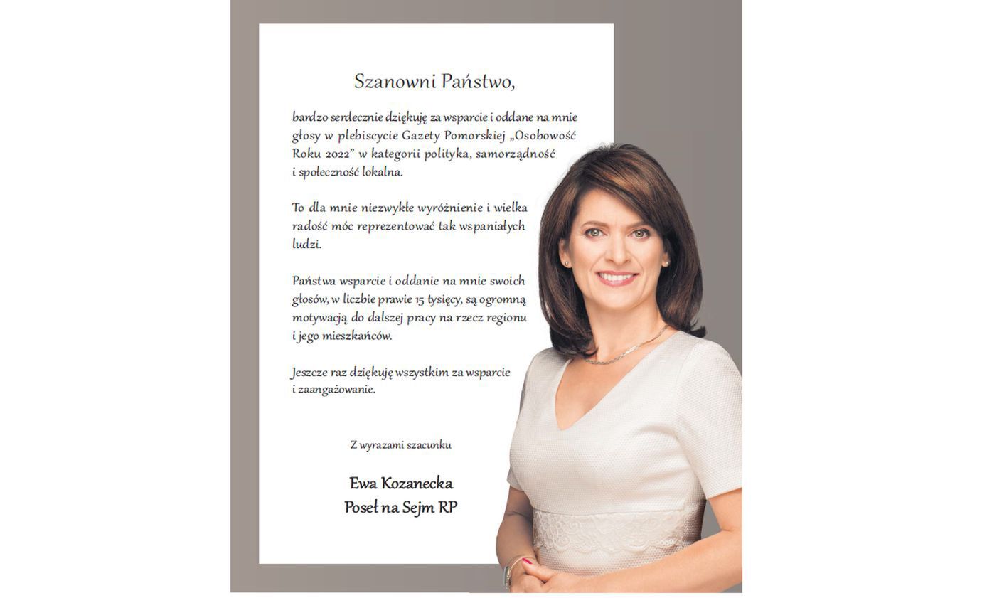 Podziękowania za głosy oddane w plebiscycie