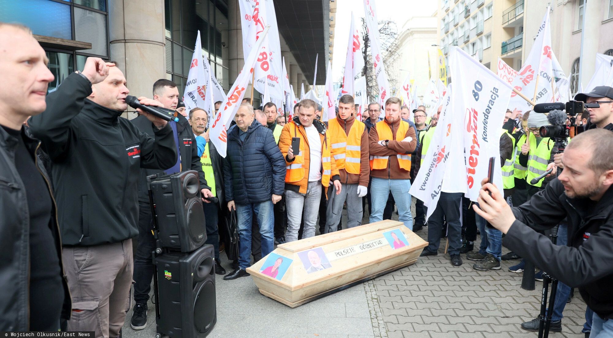 Protest górników w Warszawie