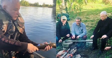 Kaczyński w stroju prawdziwego mężczyzny złapał szczupaka i nie pozwolił mu zginąć (FOTO)