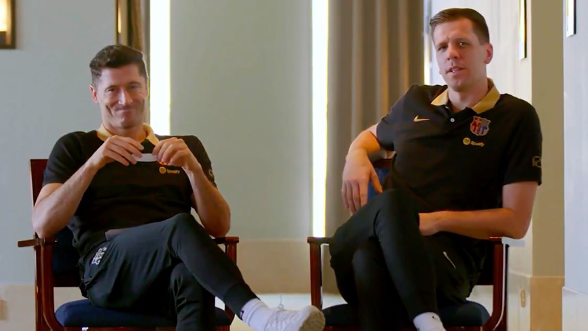 Twitter / FC Barcelona / Na zdjęciu: Robert Lewandowski i Wojciech Szczęsny