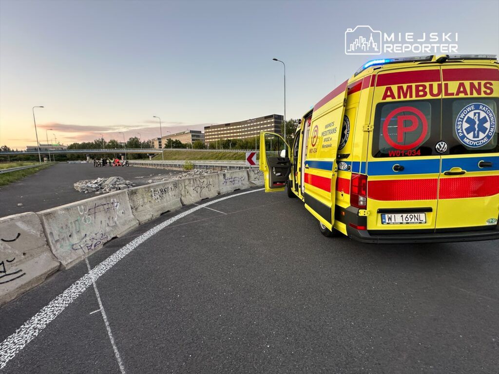 Warszawa: Wypadek motocyklisty na zamkniętym odcinku S79