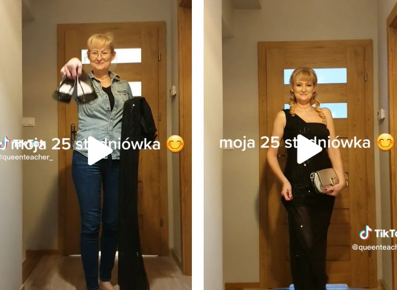 Nauczycielka nagrała, jak ubrała się na studniówkę