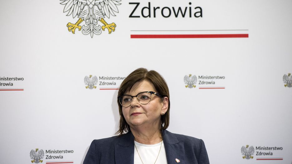 WARSAW, MASOVIAN VOIVODESHIP, POLAND - 2024/04/10: Izabela Leszczyna, Poland's Health Minister introduces the new In vitro financing program in Warsaw. The Minister of Health, Izabela Leszczyna, announced during a press conference that the new in vitro financing program will last from June 1 this year to December 31, 2028. According to the head of the ministry, the main goal of the program is to give equal opportunities to every couple who dreams of parenthood. The program will cover couples with diagnosed or ineffectively treated infertility within 12 months before applying for the program. Minister Leszczyna added that she is convinced that even though the program is temporary, Poland would never again be governed by "people who would abolish this program" - this was the case of the previous Law and Justice government. (Photo by Attila Husejnow/SOPA Images/LightRocket via Getty Images)
