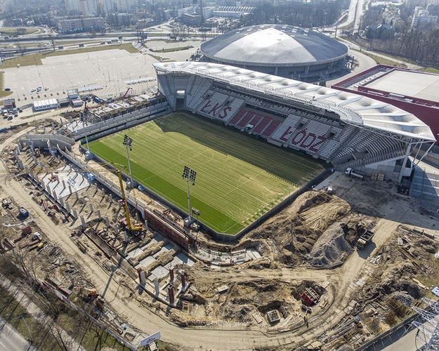 Stadion Łódzkiego Klubu Sportowego z lotu ptaka / fot. materiały prasowe ŁKS Łódź SSA