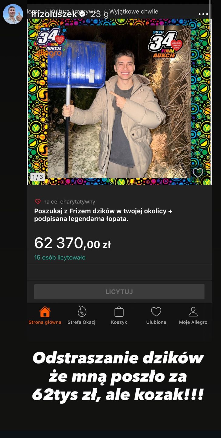 Wpis Friza na Instagramie