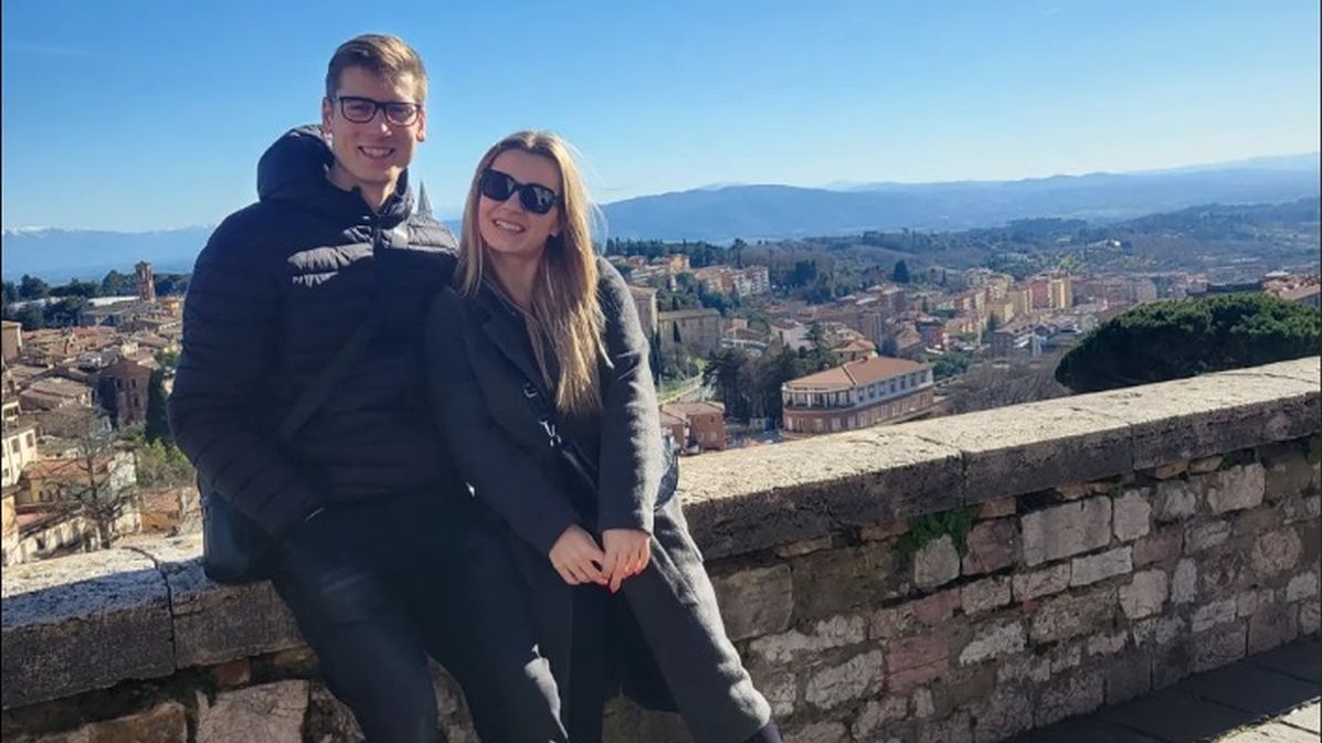 Na zdjęciu: Kamil Semeniuk i jego narzeczona Katarzyna Dybciak