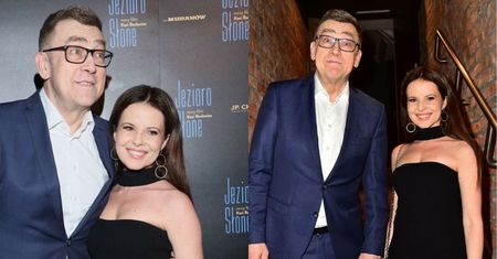 Maciej Orłoś obejmuje młodszą o 22 lata Paulinę Koziejowską na premierze filmu. Słodziaki? (ZDJĘCIA)