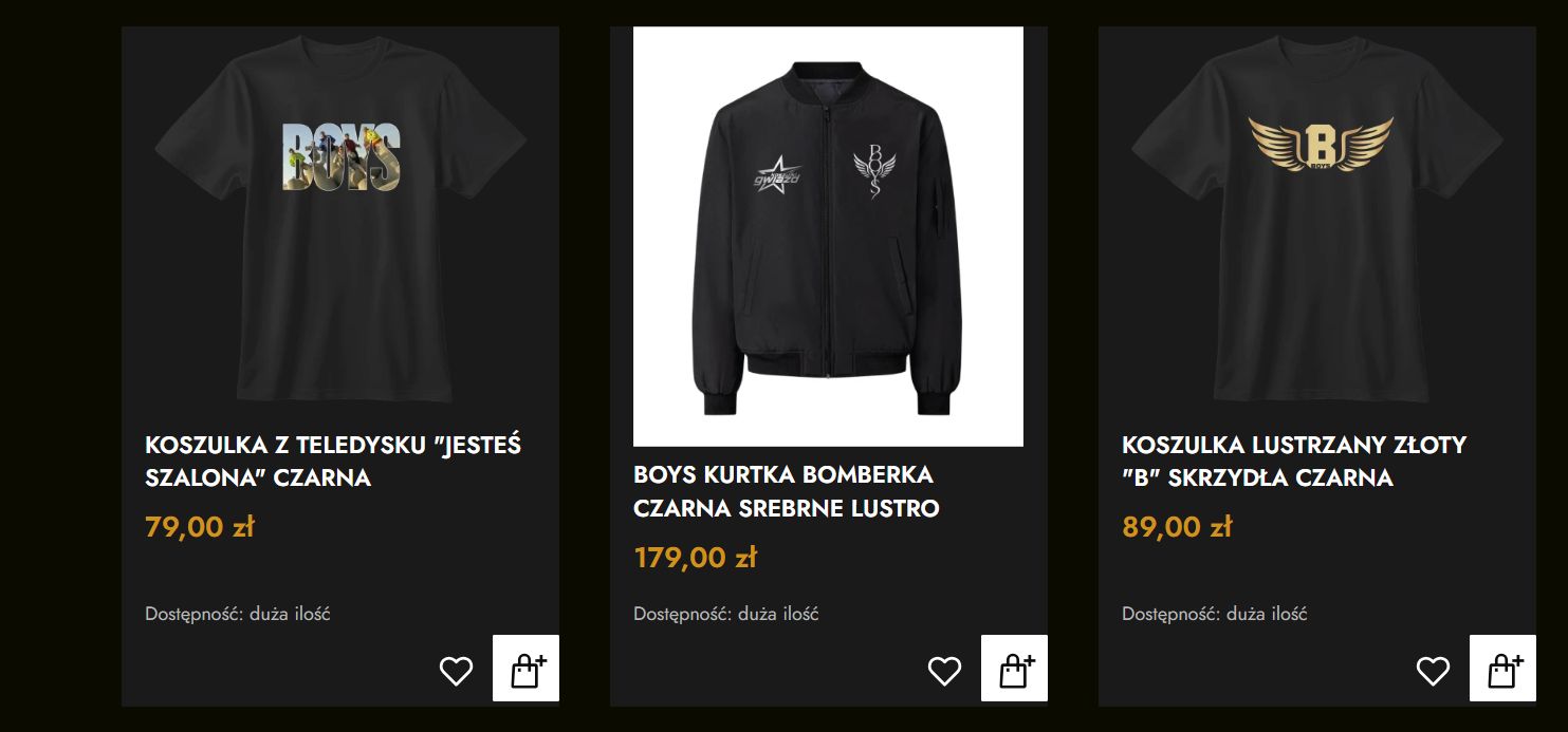 Koszulki i bluza zespołu Boys