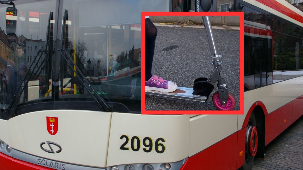 Dziewczynka z hulajnogą została wyproszona z autobusu w Gdańsku.