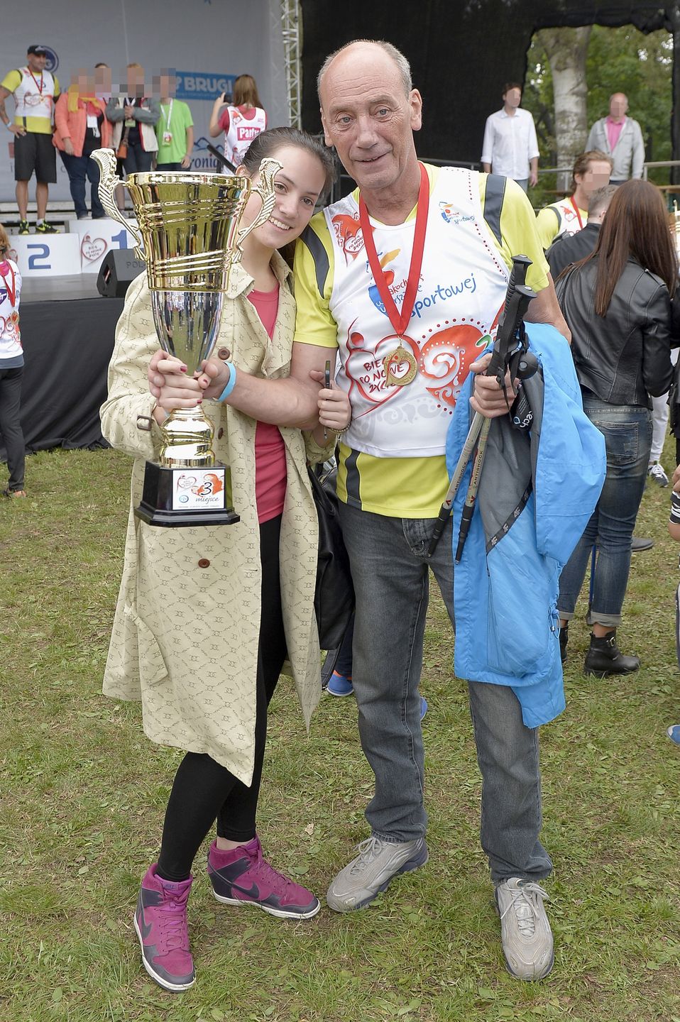 Dariusz Szpakowski z córką w 2014 roku