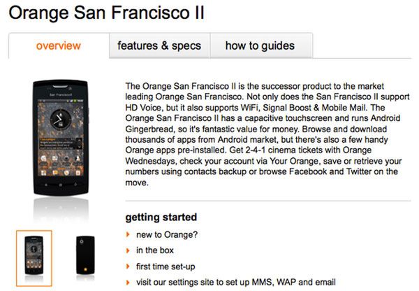 Orange San Francisco II wycieka - znamy specyfikację 2