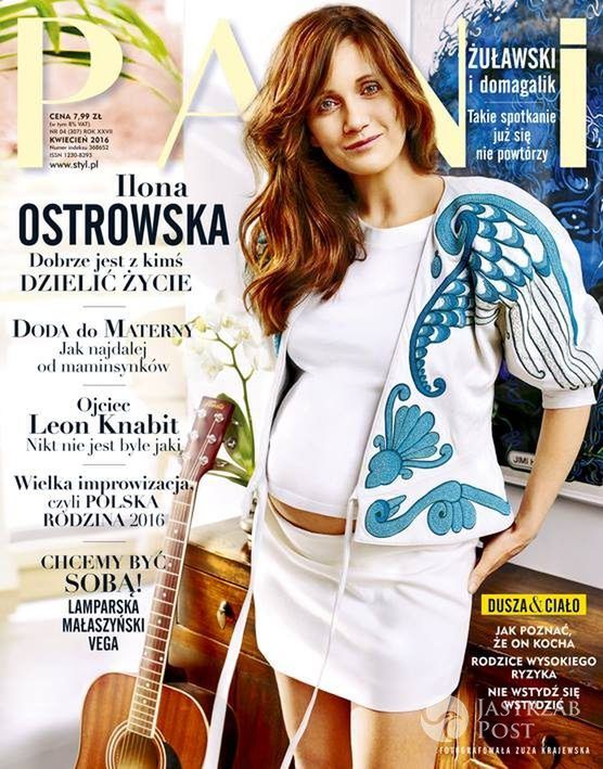 Ilona Ostrowska w ciąży na okładce "Pani" (nr 4/307, kwiecień 2016, fot. Zuza Krajewska)