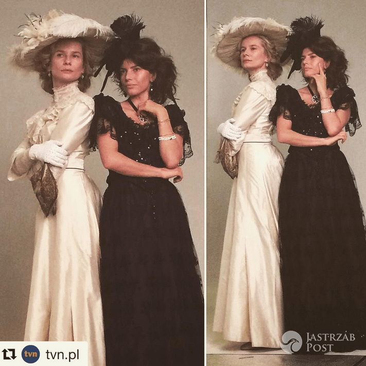 Magdalena Cielecka i Weronika Rosati na planie sesji do serialu Belle Époque - Instagram
