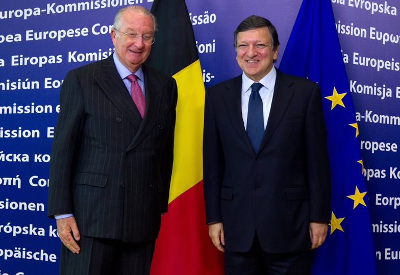 Król Albert II i Jos&#233; Manuel Barroso