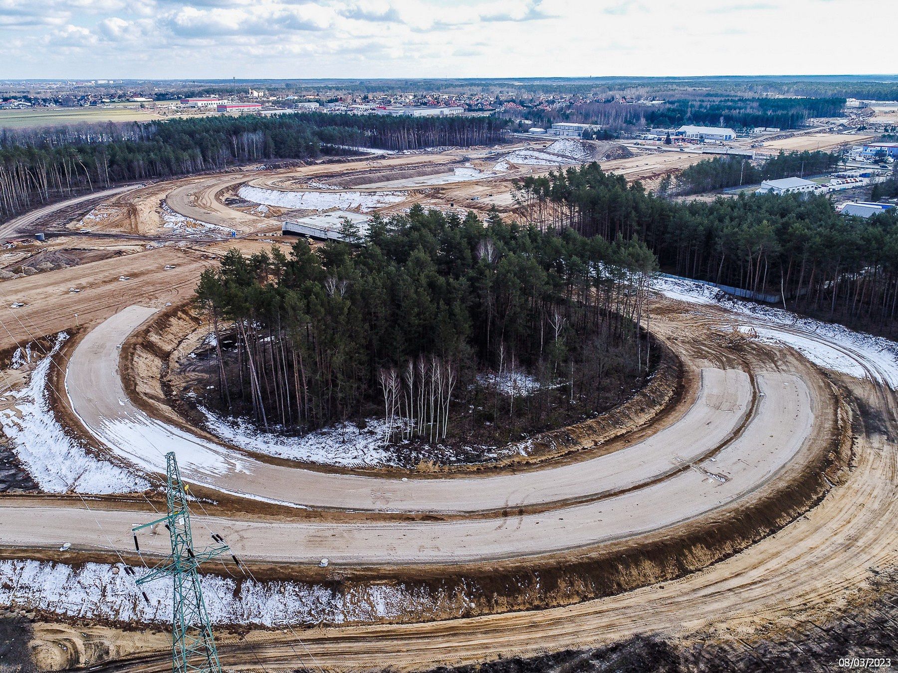 Budowa autostrady A2 odc. Gręzów - Siedlce (marzec 2023)