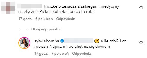 Sylwia Bomba odpowiada na komentarze internautów