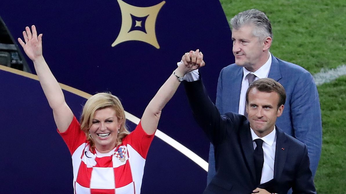 Kolinda Grabar-Kitarović i Emmanuel Macron po finale MŚ 2018
