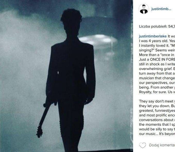 Justin Timberlake żegna Prince'a