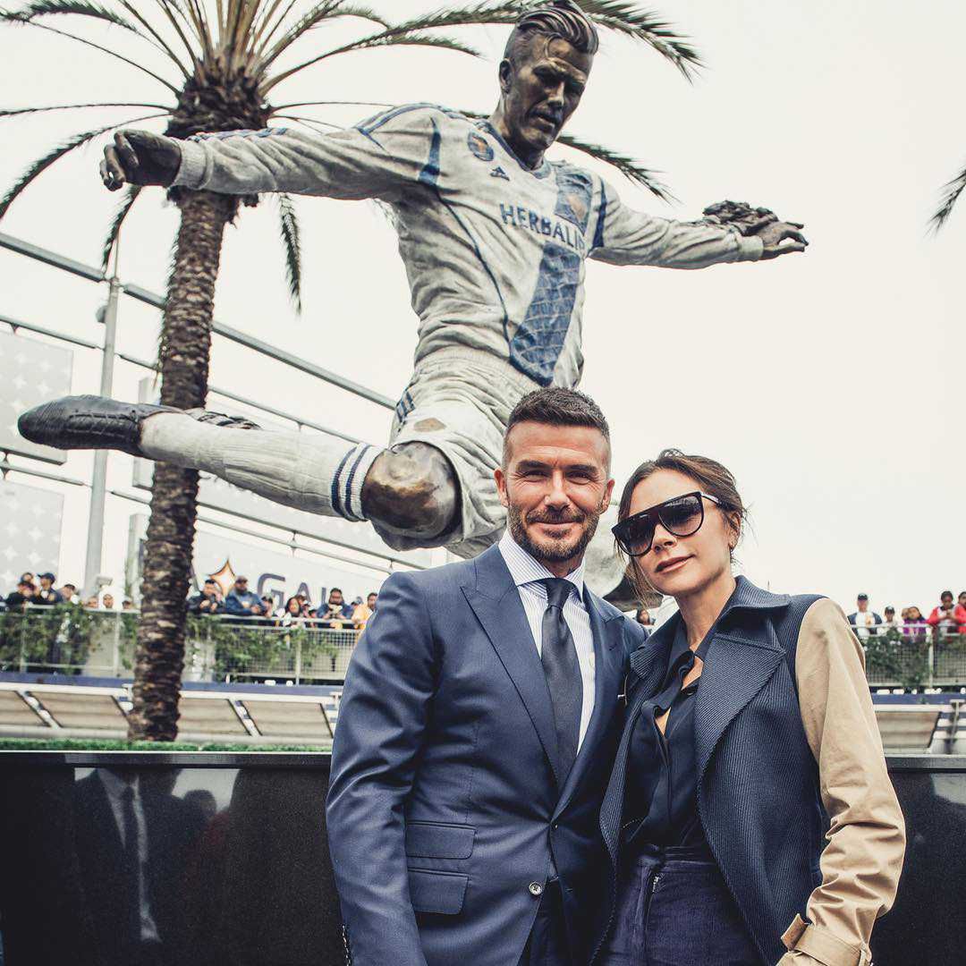 David Beckham i Victoria Beckham odwiedzili Los Angeles Galaxy