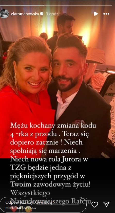 Elżbieta Romanowska w objęciach Rafała Maseraka