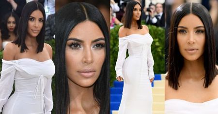Skromna Kim Kardashian w białej sukience na gali MET (ZDJĘCIA)
