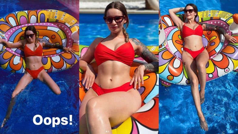 Ewelina Lisowska w czerwonym bikini wygrzewa się na lamie. Fani gratulują formy: "Na lato jesteś gotowa" (ZDJĘCIA)
