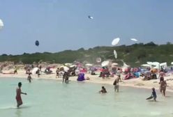 "Parasolnado" na plaży u wybrzeży Minorki. Turyści uciekali w popłochu