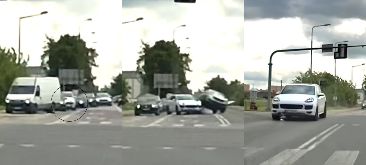 Kierowca Porsche uciekł z miejsca kolizji