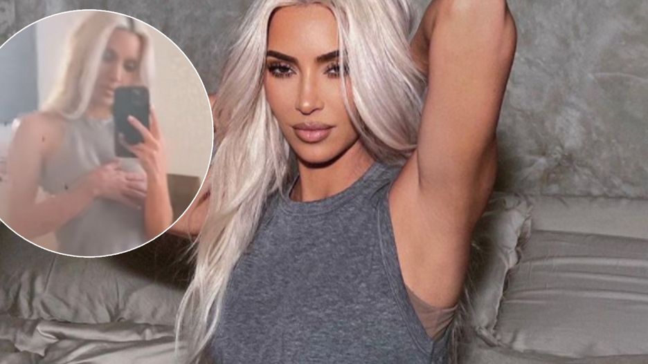 Kim Kardashian zaprezentowała się fanom w prześwitach. Musiała zakryć się ręką