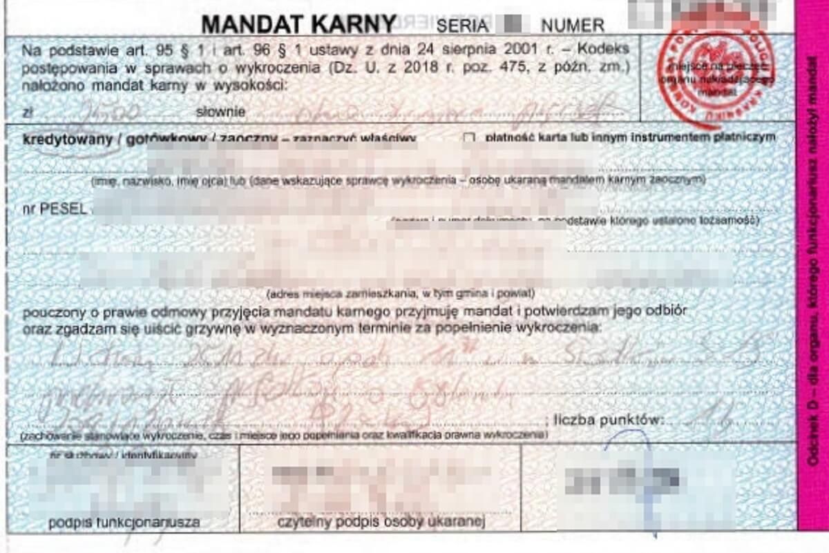 Mandat za prędkość