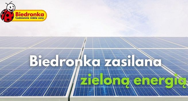 Biedronka będzie zasilać swoje sklepy energią z fotowoltaiki