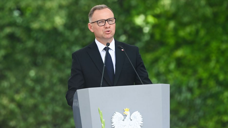Warszawa, 24.07.2025. Prezydent RP Andrzej Duda na centralnych obchodach Święta Policji na terenie Muzeum Pałacu Króla Jana III w Wilanowie w Warszawie, 24 bm. (aldg) PAP/Piotr Nowak