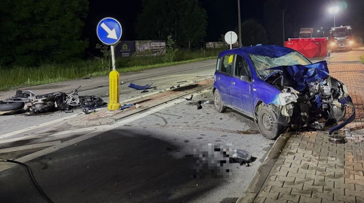 Tragiczny, nocny wypadek w Boguchwale. Nie żyje motocyklista