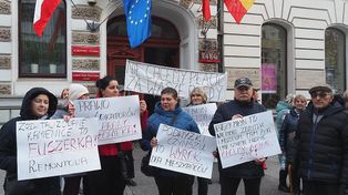 Łódź: Lokatorzy z Piotrkowskiej 104 znów protestują przeciw podwyżkom