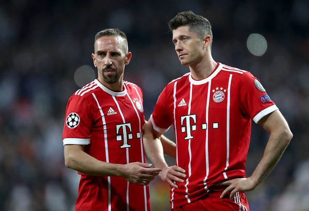 Na zdjęciu: Franck Ribery i Robert Lewandowski w barwach Bayernu Monachium