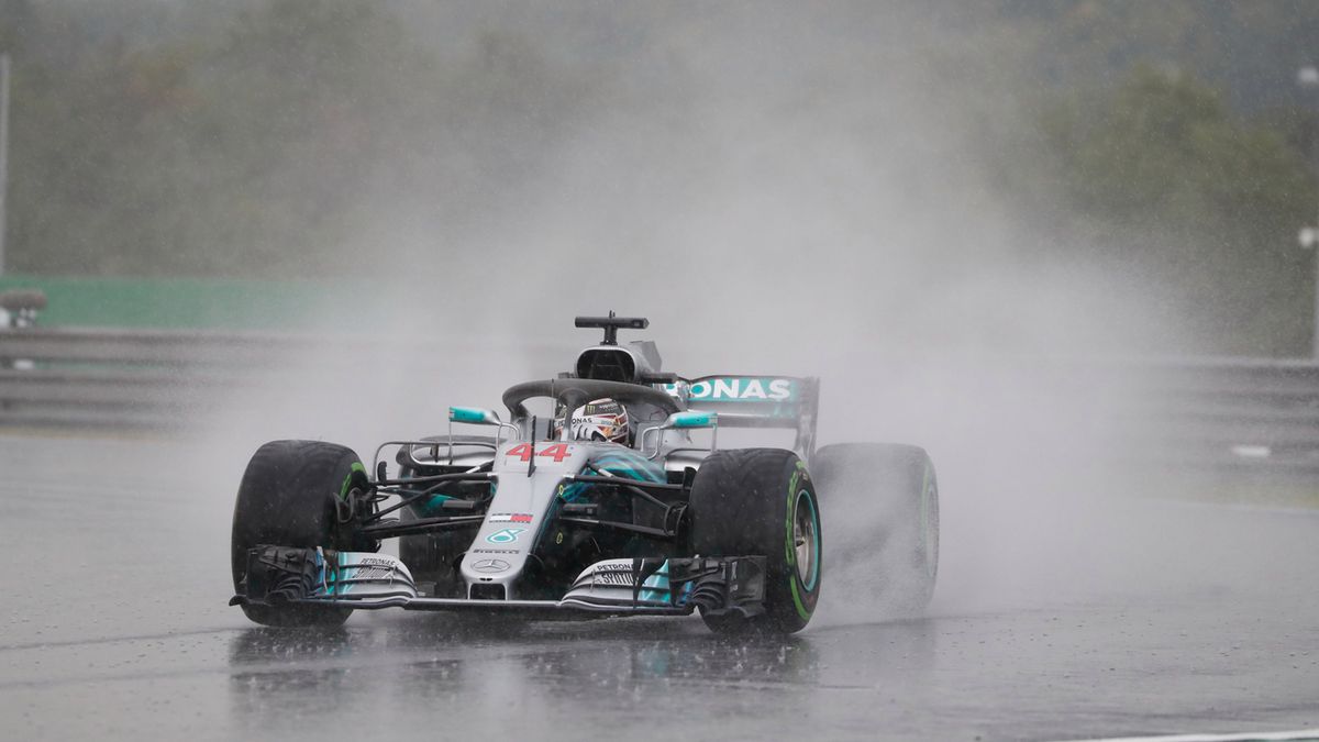 Materiały prasowe / Mercedes / Lewis Hamilton podczas deszczowych kwalifikacji