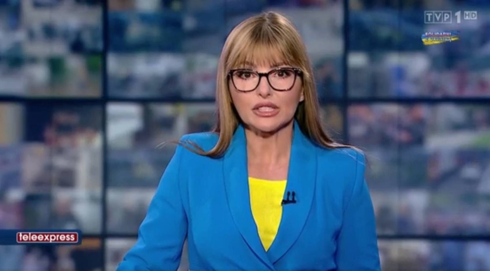 Beata Chmielowska-Olech założyła strój w barwach flagi Ukrainy