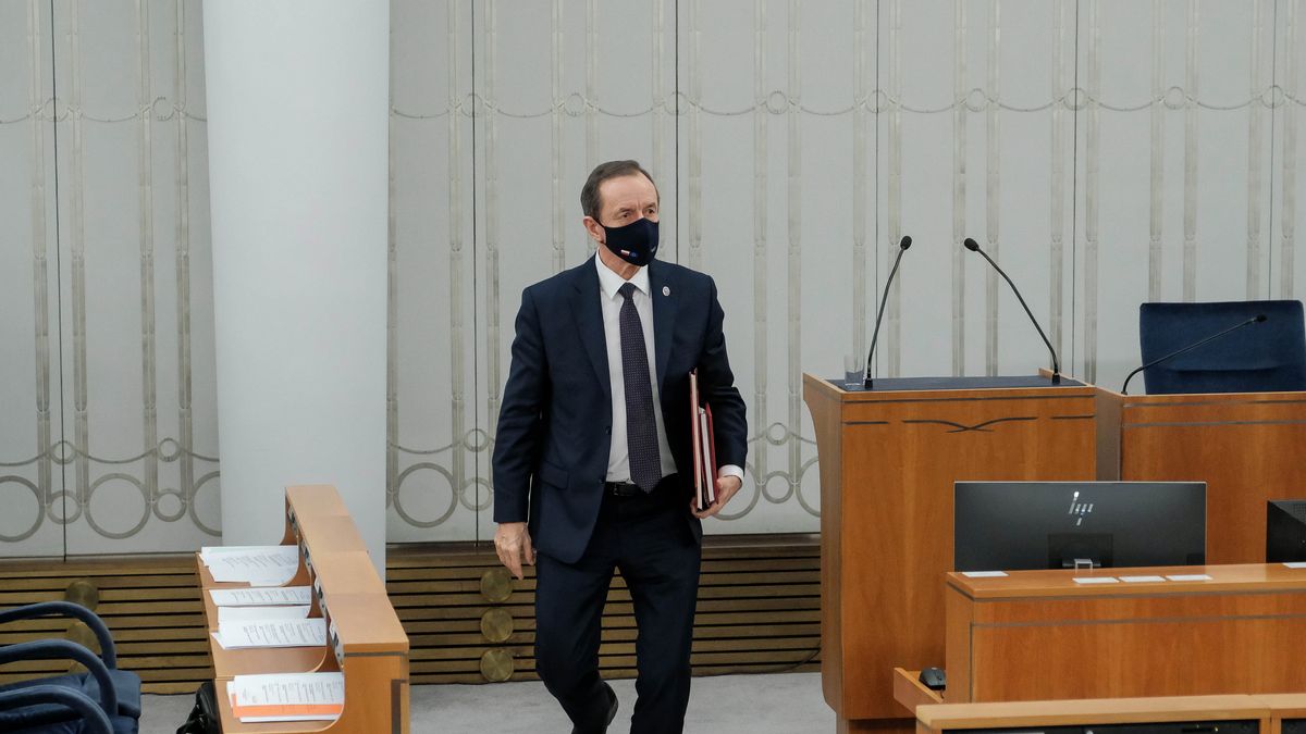 Na zdjęciu marszałek Senatu Tomasz Grodzki w czasie obrad Izby Wyższej