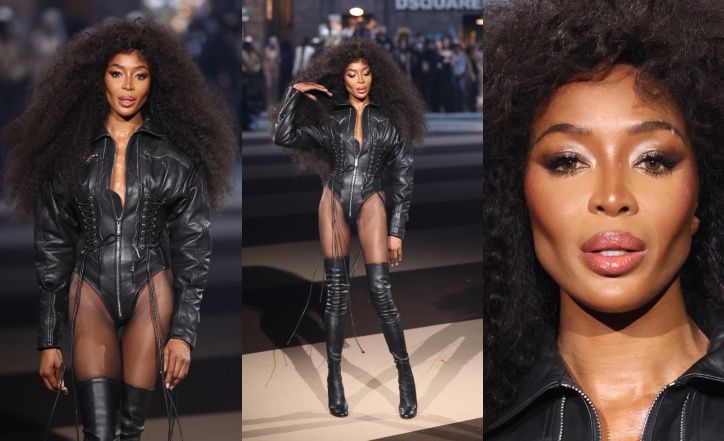 Naomi Campbell paraduje na wybiegu Dsquared2